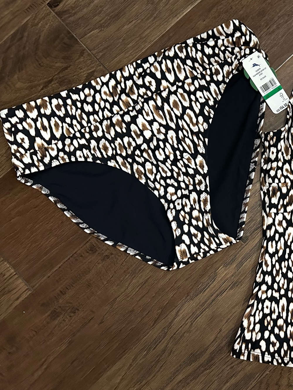 Tommy Bahama Safari Cat High Waisted Bikini Bottom Size L NWT